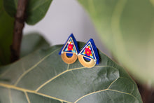 Load image into Gallery viewer, GOLI (گلي) Floral Triangle Embroidered Earrings