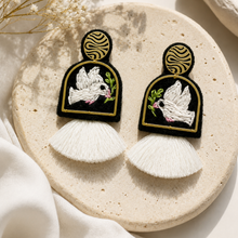 Load image into Gallery viewer, Peace (صلح) Embroidered Earrings
