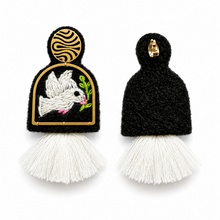 Load image into Gallery viewer, Peace (صلح) Embroidered Earrings
