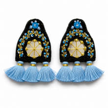 Load image into Gallery viewer, The Blue (آبي) Embroidered Earrings
