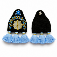 Load image into Gallery viewer, The Blue (آبي) Embroidered Earrings
