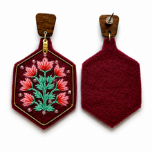 Load image into Gallery viewer, Tulip (لاله) Floral Embroidered Earrings
