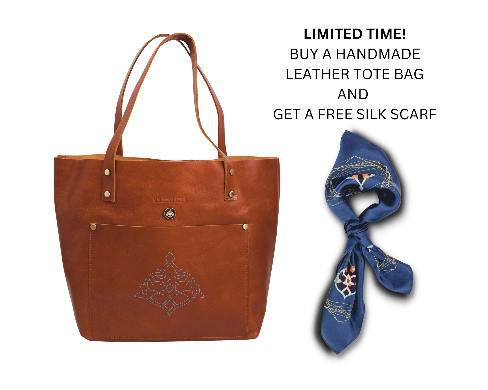 RAHEA, Tote Bags+ a FREE silk matched scarf – Maloos Design