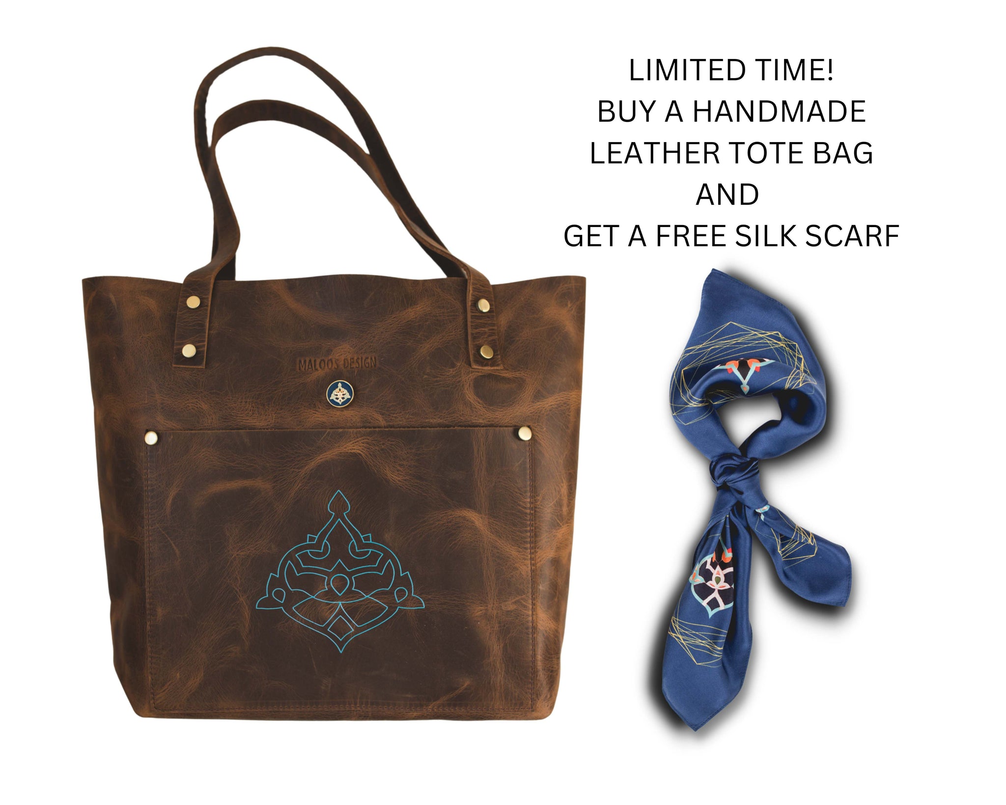 RAHEA, Tote Bags+ a FREE silk matched scarf – Maloos Design